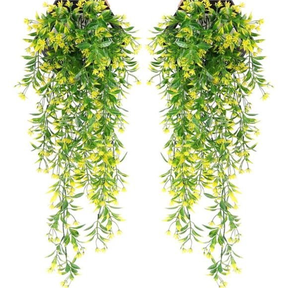 Artificial Hanging Vine Flowers Decor, Fake Vines Plants Greenery Plastic Willow - Picture 1 of 6